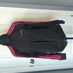 Adidas Track Jacket Black/Pink Stripes
